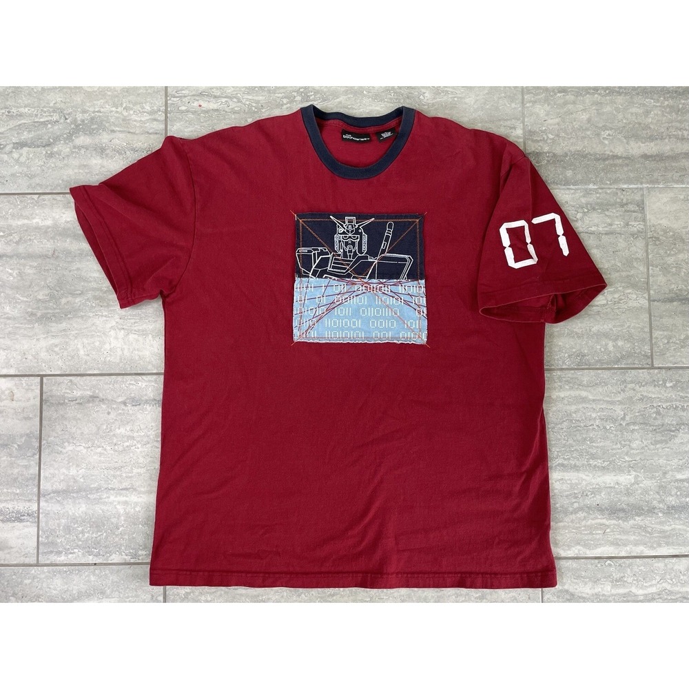 Vtg Gundam No Boundaries Red T-shirt Size XL 100% Cotton